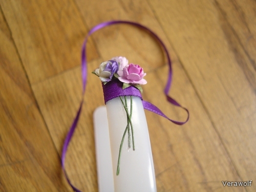 Tape covers the legs of flowers.