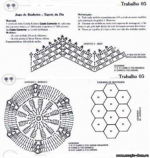 Сова коврик крючком схема и описание