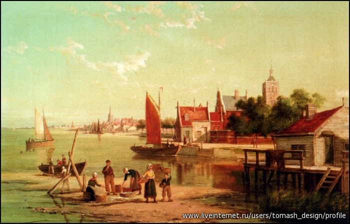 Dommersen   William  On   The  River Amstel   Amsterdam  Holland.