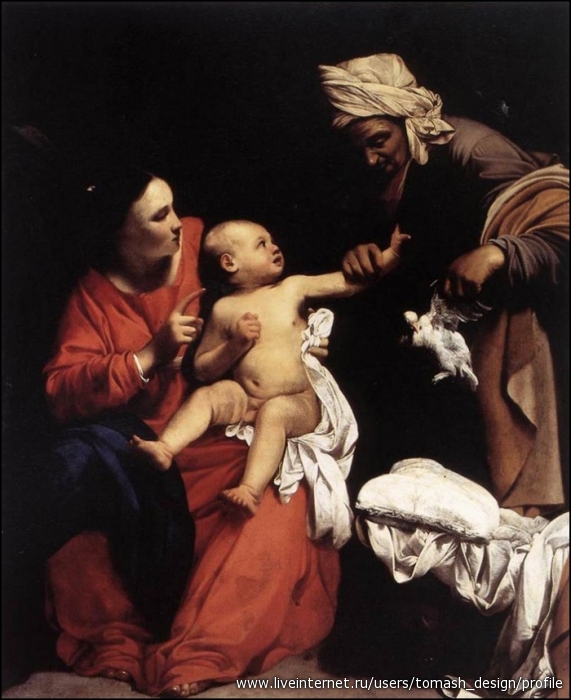 SARACENI  Carlo  Madonna  And  Child  With  St  Anne.