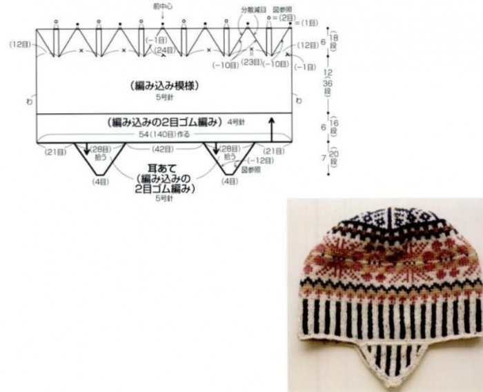 Вязаная шапка с ушками мужская схема крючком