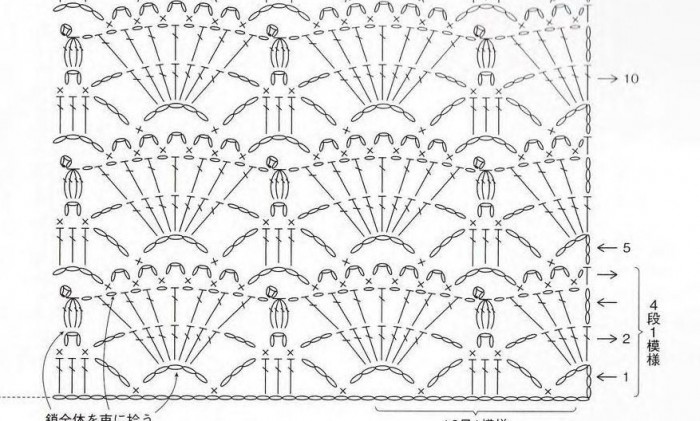 Плотные узоры крючком со схемами для кофточек