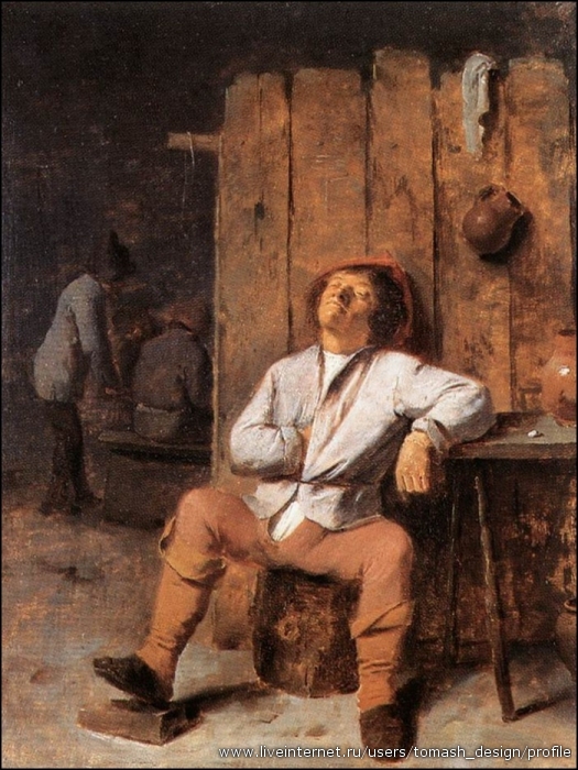 BROUWER  Adriaen  A  Boor  Asleep
